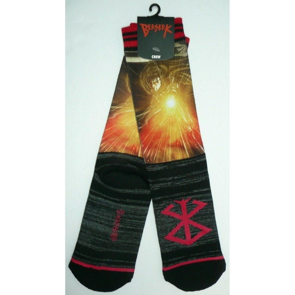 Berserk Men's Crew Socks 1 Pair Sublimated Anime Manga Guts Black Swordsman